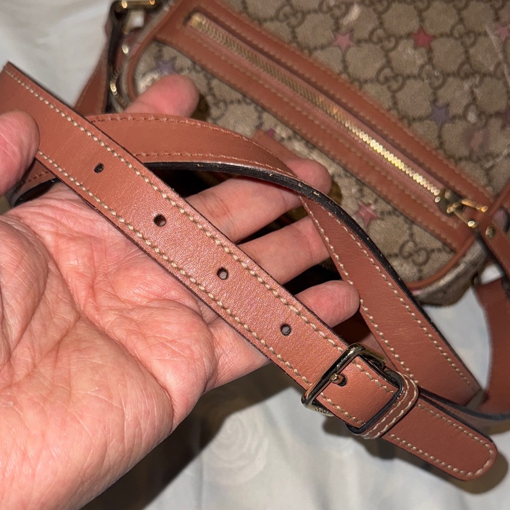 Authentic Gucci Pinkish Brown and Red Patterned Messenger Bag - Picture 16 of 16